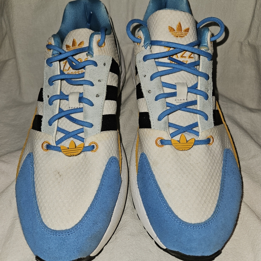 Adidas White and Blue Sneakers